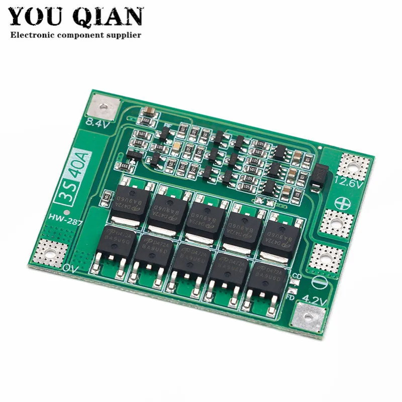 3S 40A Li-ion Lithium Battery Charger Lipo Cell Module PCB BMS Protection Board For Drill Motor 12.6V with Balance