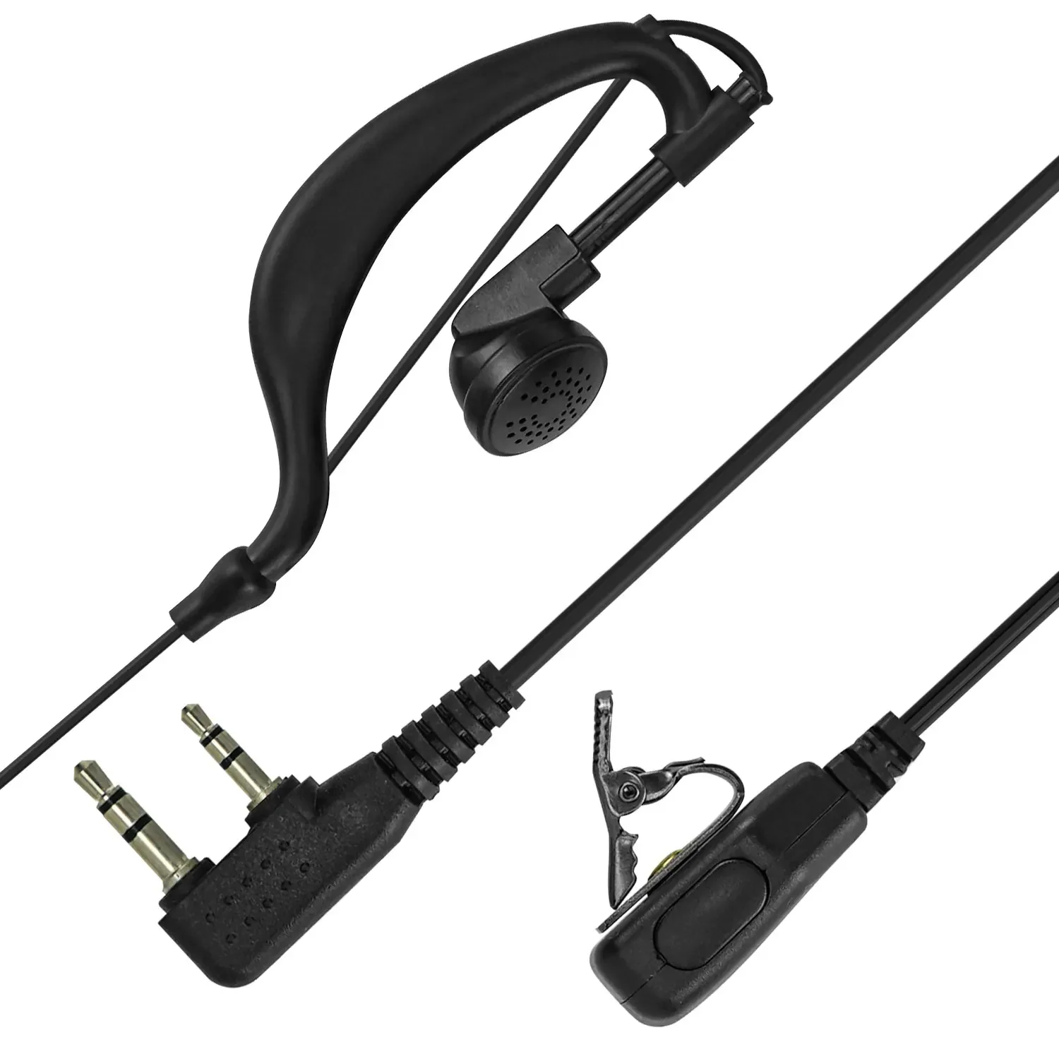 BAOFENG 2 Pin Earpiece Headset for UV5R 888S,Professional Tube Earpiece Multifunctional Microphone for Hiking Police Teamwork