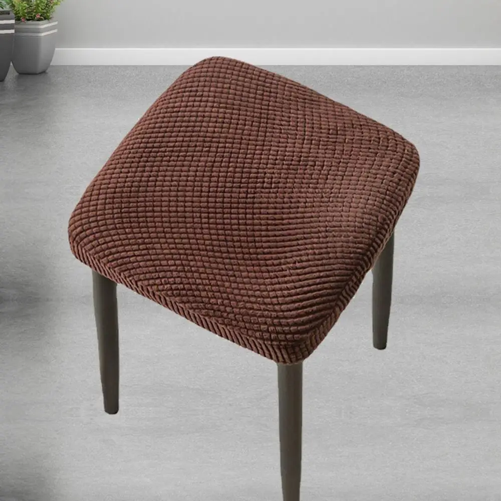 Thickened Material Stool Cover Elastic Edge Water Resistant Chair Cover Anti-Fouling Removable Design Square Chair Cover