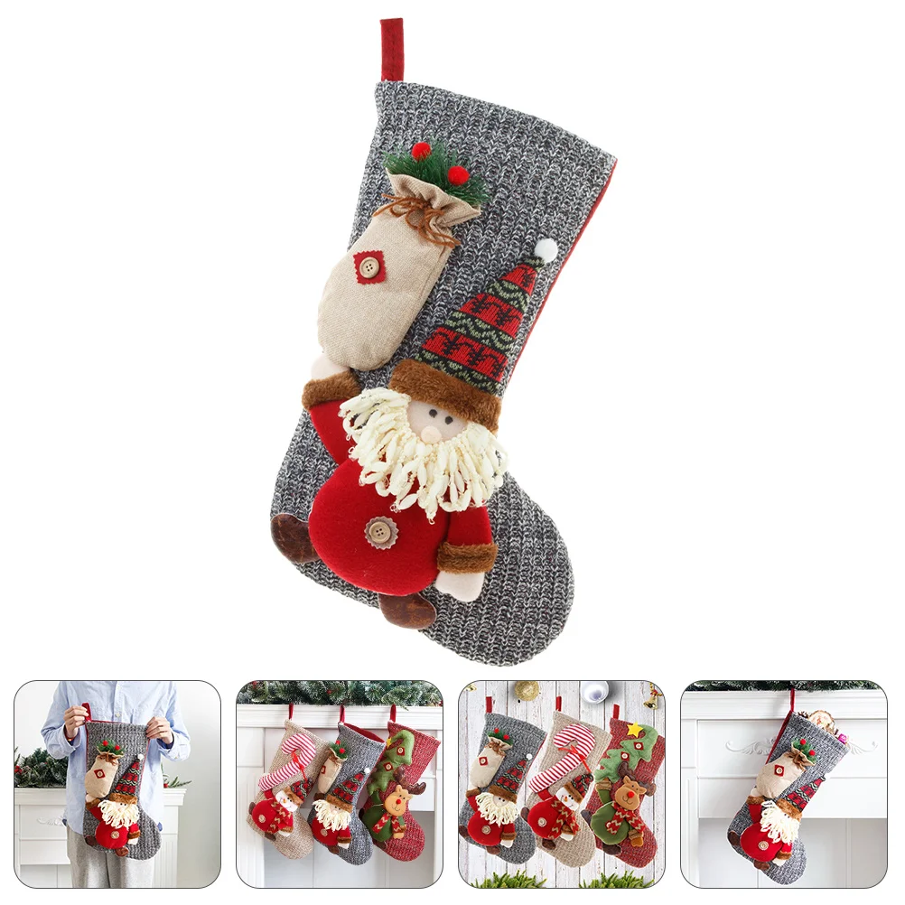 

Christmas Stocking Decorations Premium Quality Holiday Hanging Socks for Gifts Candy Storage Xmas Tree Ornament Kids Gift