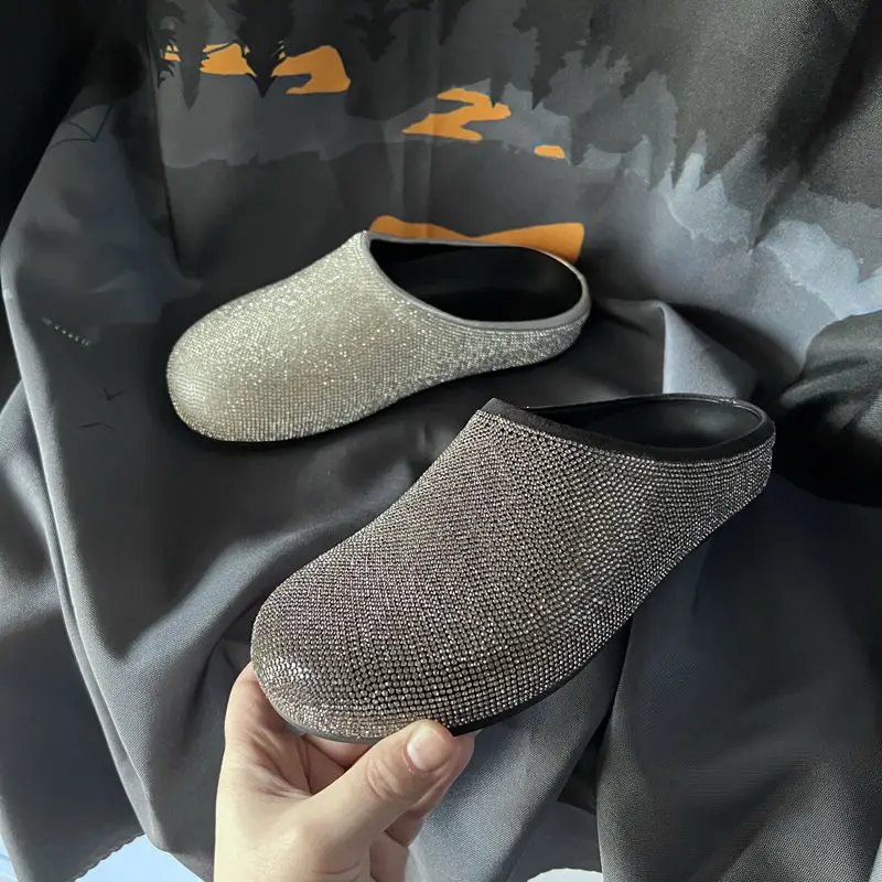 

Women's Gradient Full Rhinestone Slip on Closed Toe Platform Mule Clogs Soft Insole Luxury Daily Indoor Outdoor Casual Footwear