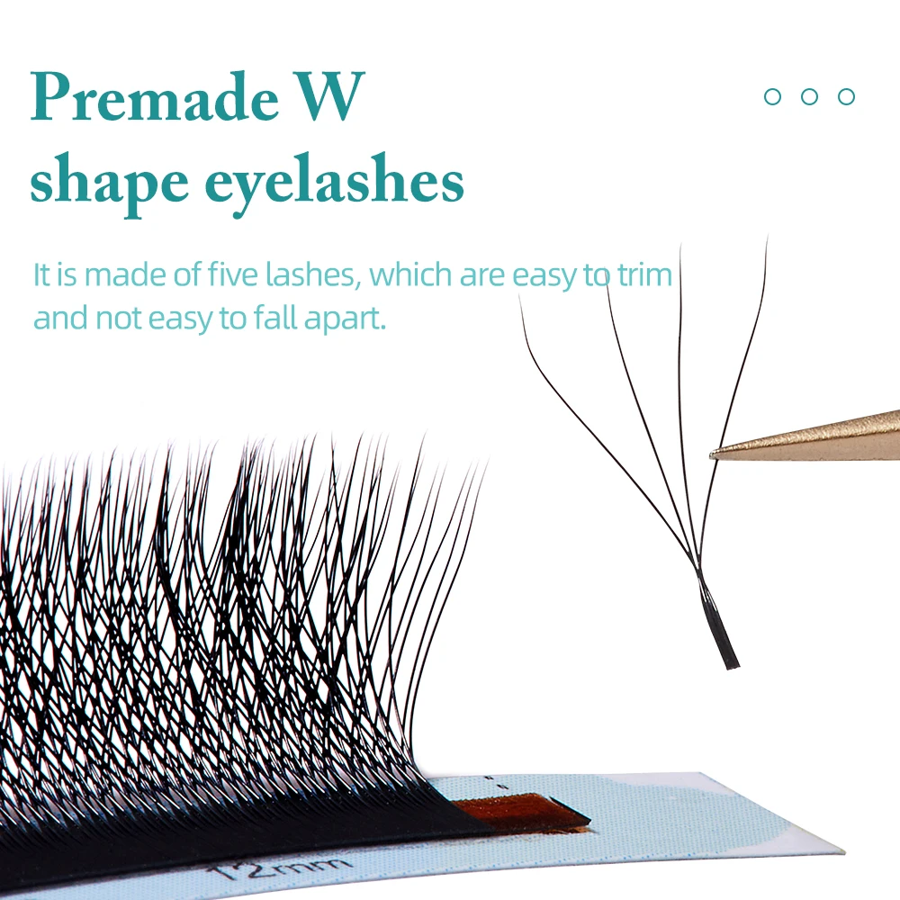 

Yelix 4D W-Shaped Eyelash Extensions New Upgrade W Shaped Bloom Lashes Natural Soft Premade Fan Lash Extensions