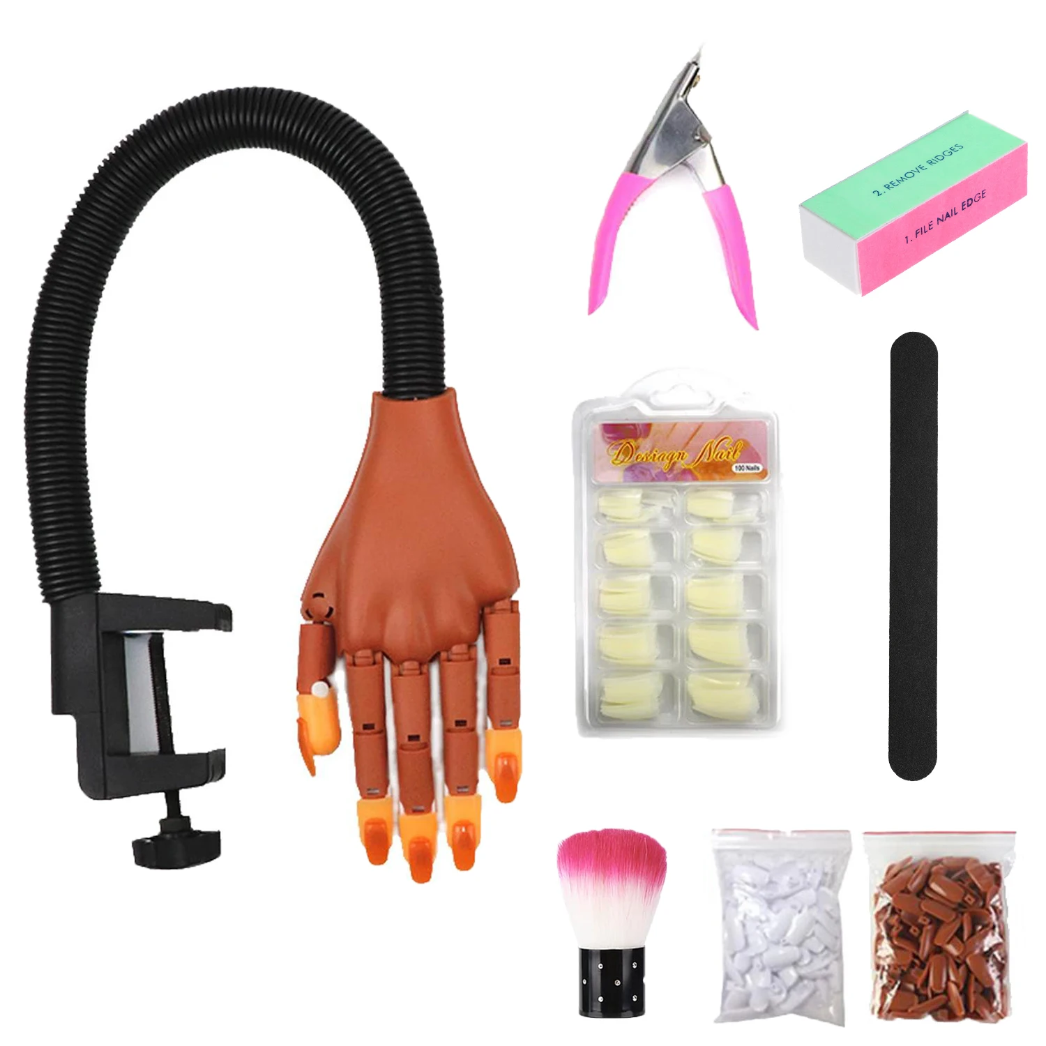 Nail Training Removable Mechanical Dummy Hand Set, suitable for nail art design training and nail salon for beginners