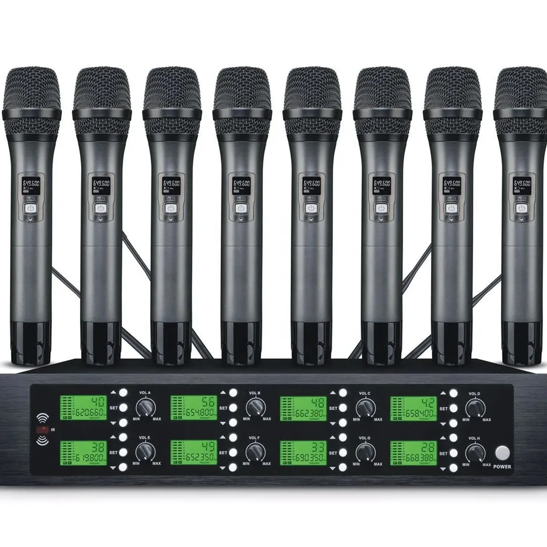 

High quality professional wireless microphone 8-channel microphone true diversity conference wireless microphone