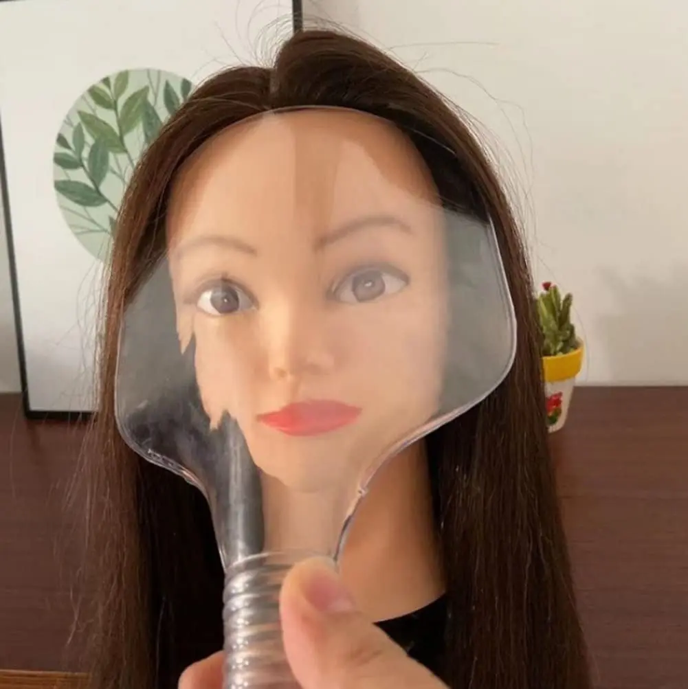 Clear Plastic Hairspray Face Shield Salon Haircut Face Mask Hair Dyeing Protector Cover Reusable Handheld Hairspray Mask