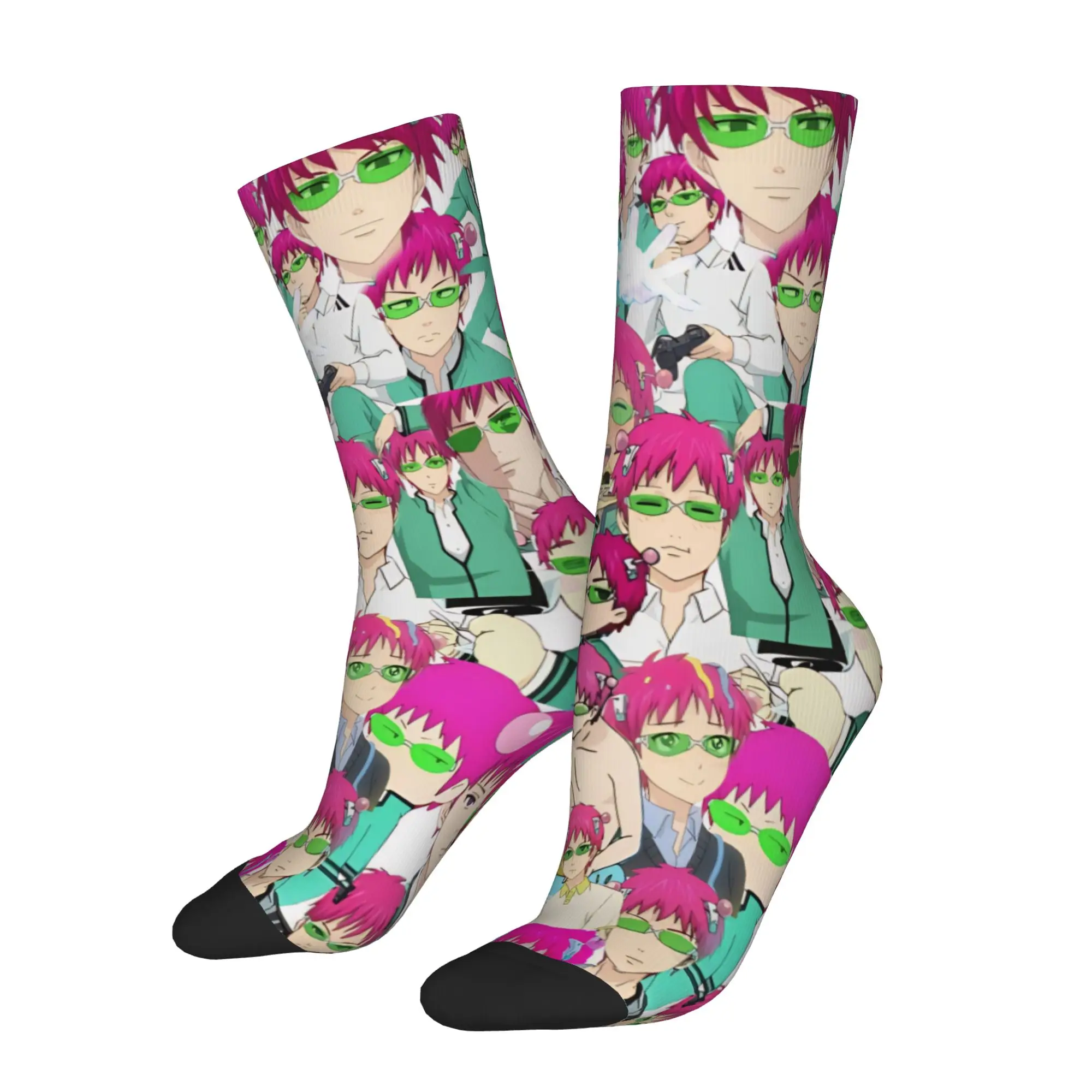 Novelty Women Men Socks Saiki K anime Merchandise Cute  Skateboard Socks Spring Autumn Winter