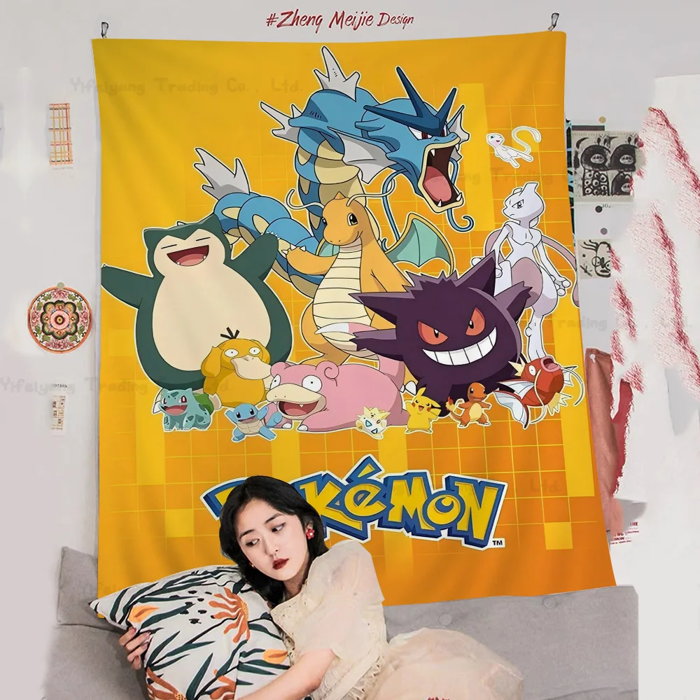 

Cartoon P-Pokemon Cute Cartoon Tapestry Wall Hanging Decoration Household Home Decor