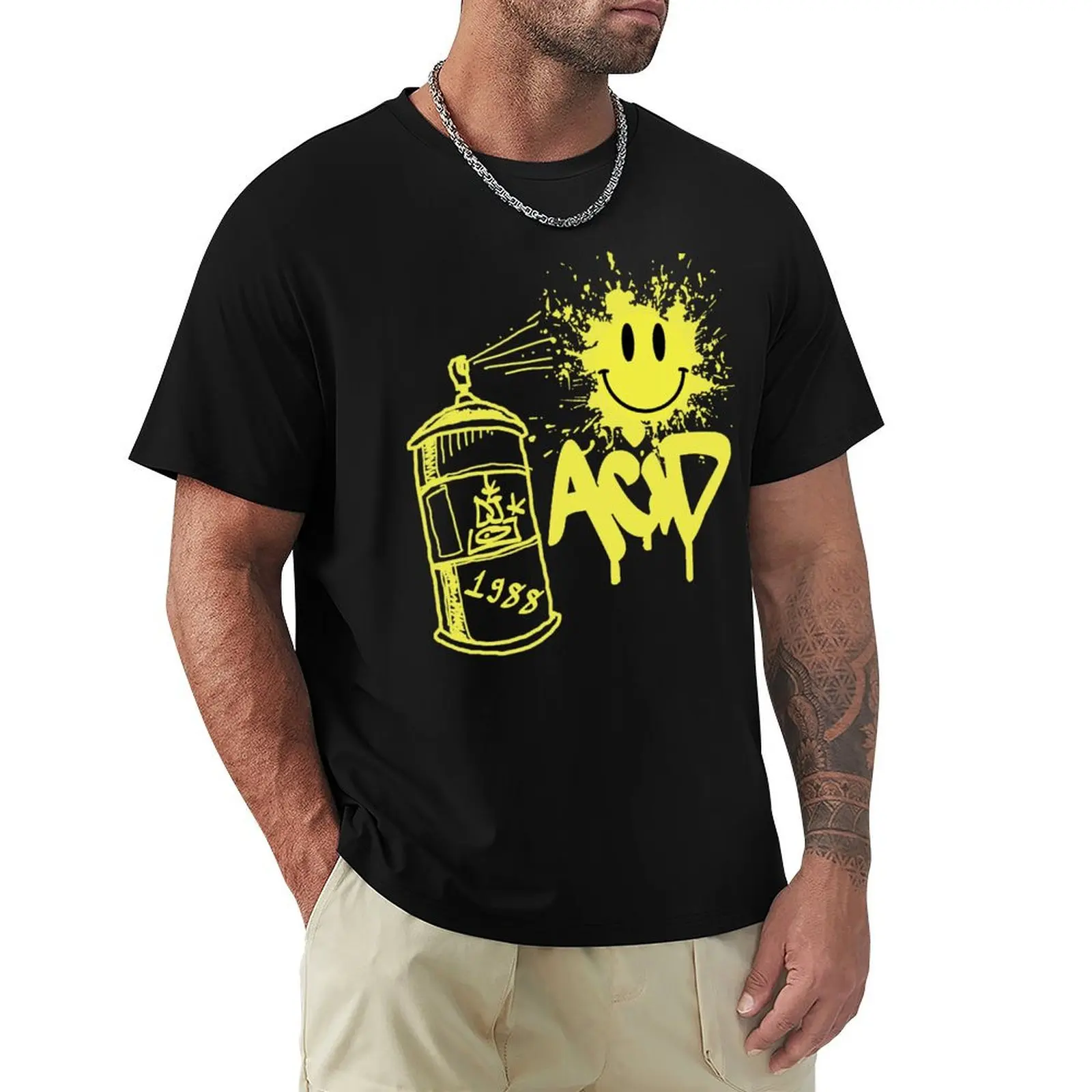 House Music - Acid Rave Retro Party 1988 T-Shirt summer clothes cute tops oversizeds new edition black t-shirts for men