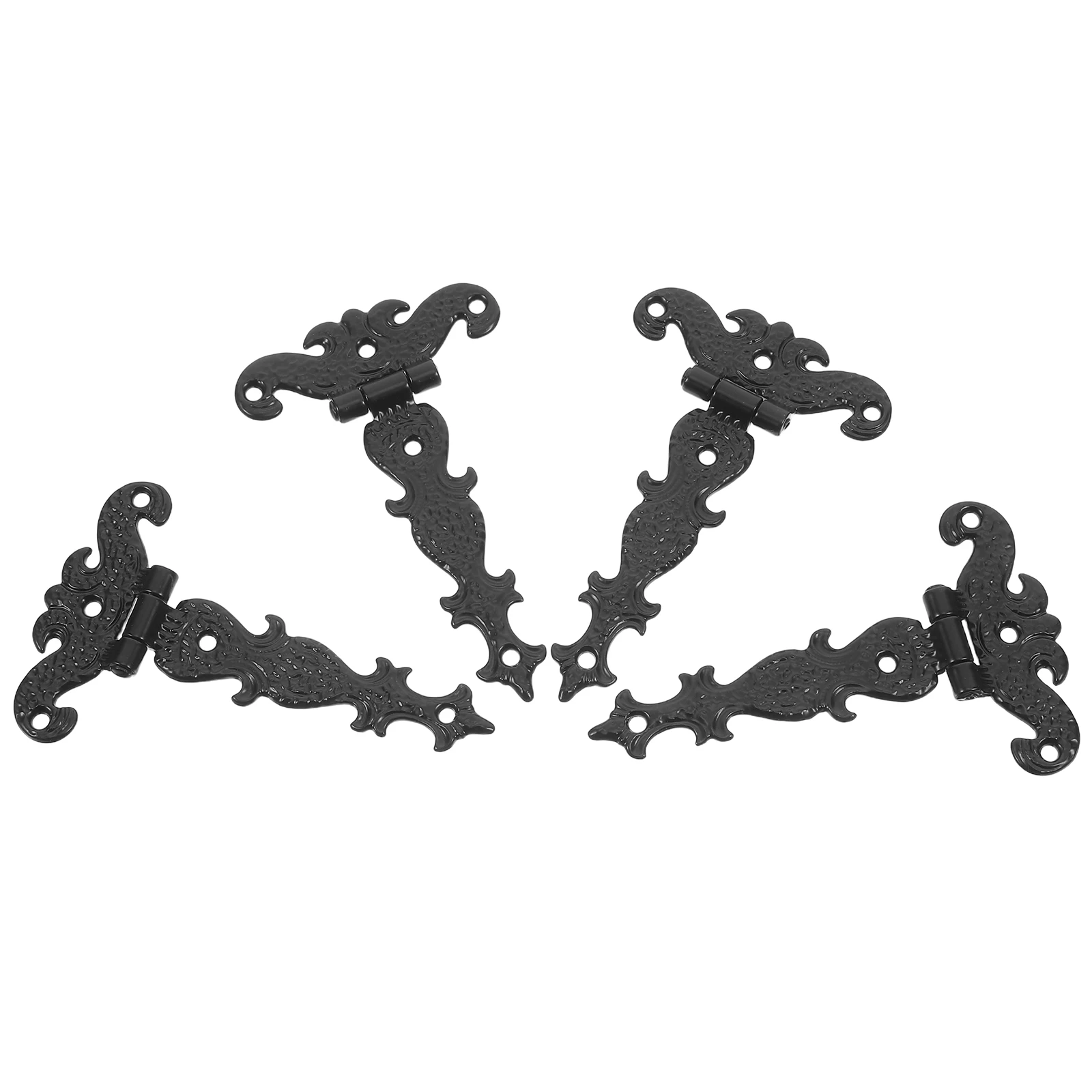 

4pcs Vintage Zinc Hinges Hammered Texture Retro Furniture Trunk Small Box Cabinet Hardware Accessories Durability