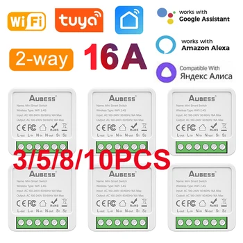 16A Wifi Smart Switch Smart Home Light Switches Module 2 Way Control Work with Tuya Smart Life Alexa Google Home Yandex Alice