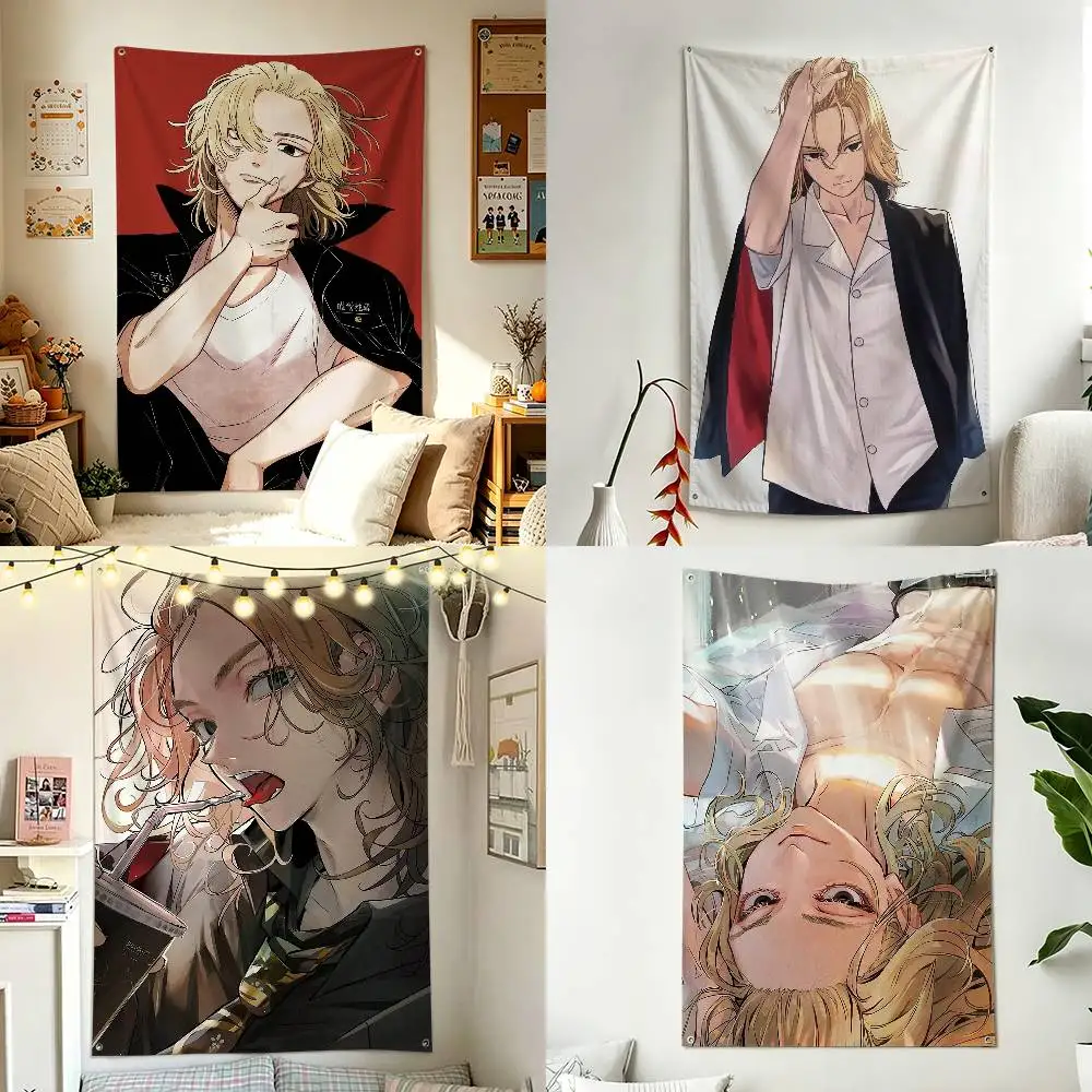 M-Manjiro S-Sano T-Tokyo-Revengers Home Decor Vertical Flags Indoor Outdoor Hanging Decor for Bedroom Living Room Wall Decor