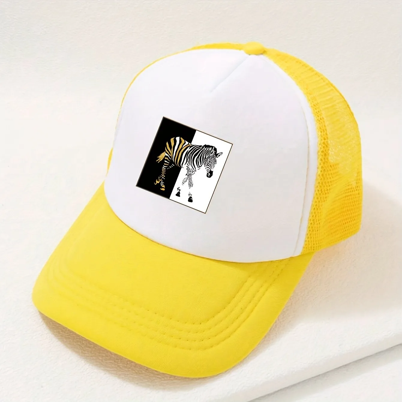 Zebra Print Baseball Cap - Breathable, Adjustable & Durable with Curved Brim for - Perfect for Daily Wear & Outdoor Activities