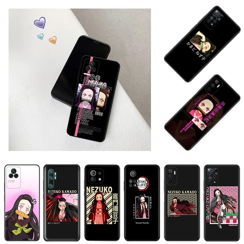 Ultra Thin Phone Case For Redmi Note11 11s A1 A2 Plus K60 K50 K40 Xiaomi 14 11t 11 Lite CC9 Pro kamado Nezuko Demon Slayer Cover