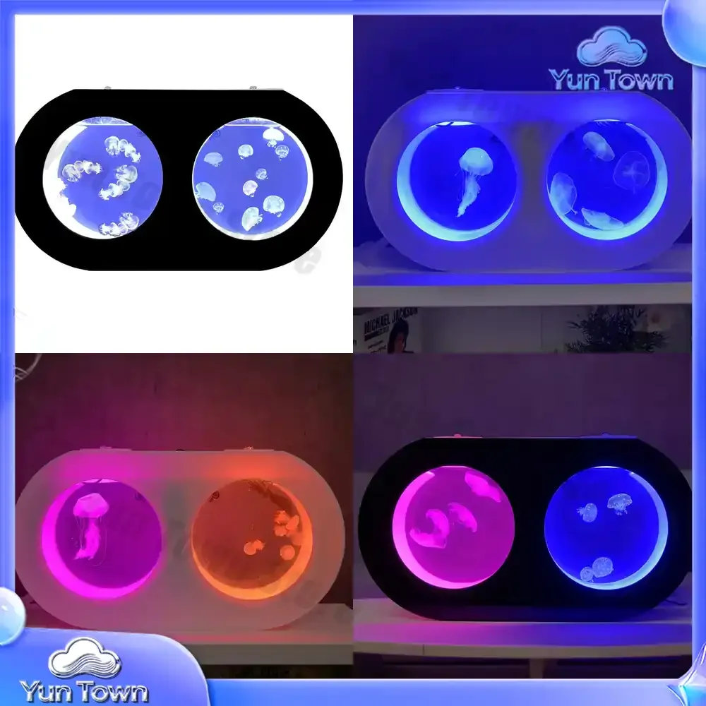 Acrylic Fish tank Tabletop Jellyfish Aquarium Mix with Lights