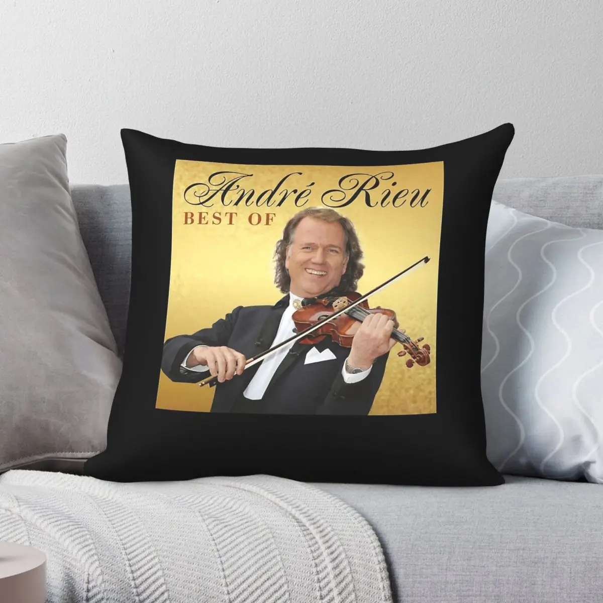 Andrﾩ Rieu Laugh Square Pillowcase Polyester Linen Velvet Printed Zip Decor Home Cushion Cover Wholesale