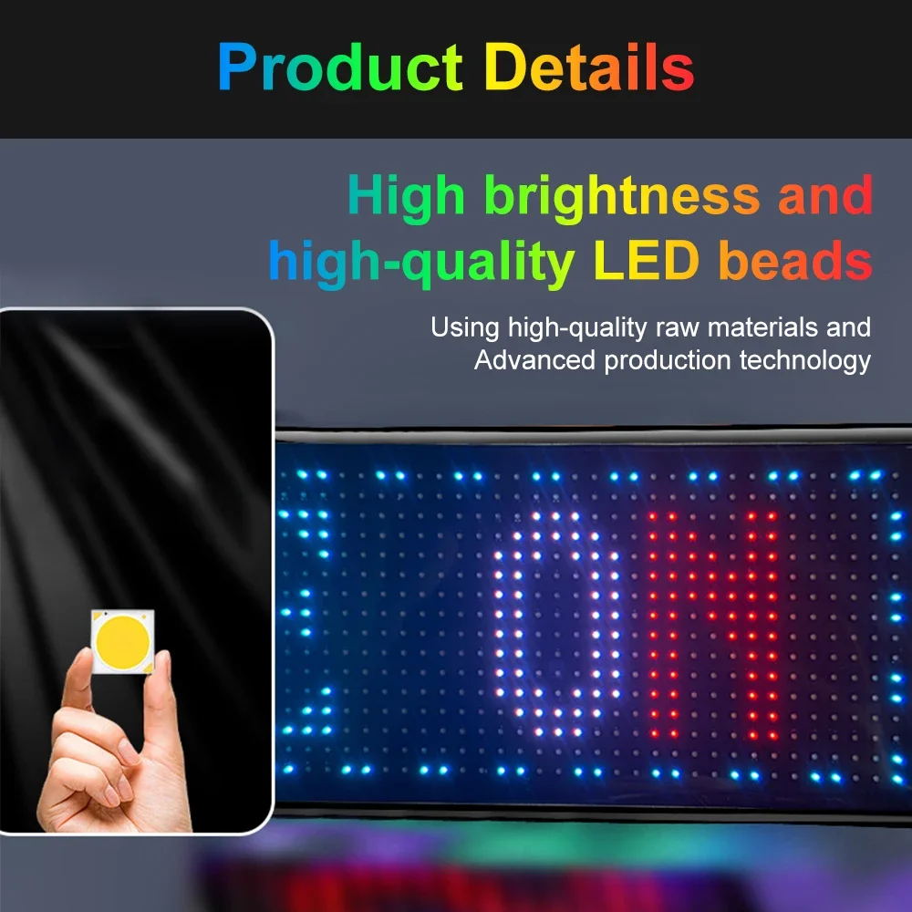 LED العين علامة شاحنة المتداول الإعلان التطبيق التحكم عن بعد ضوء DIY شاشة مرنة قابلة للبرمجة شاشة LED
