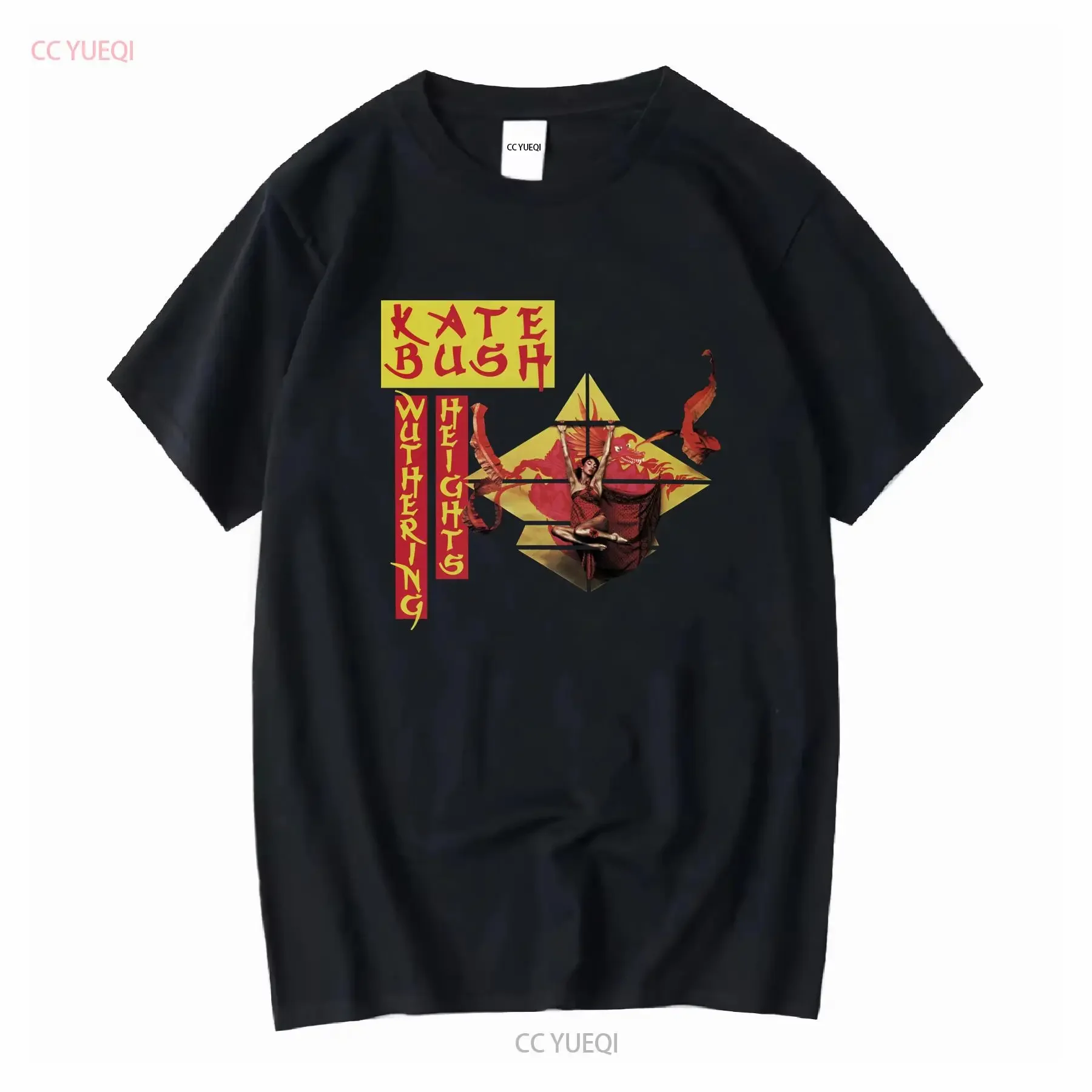 Vintage Kate Bush Wuthering Heights T-Shirt Klassisch Schwarz S 5XL Y1640 lange oder kurze Ärmel Vintage Washed Graphic Vielseitig