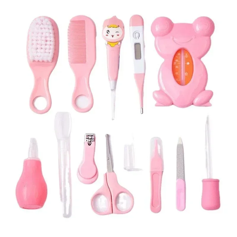 Baby Care Bag Set Baby Nasal Aspirator Nail Scissors 13-piece Cartoon Set Daily Cleaning Supplies Care Package