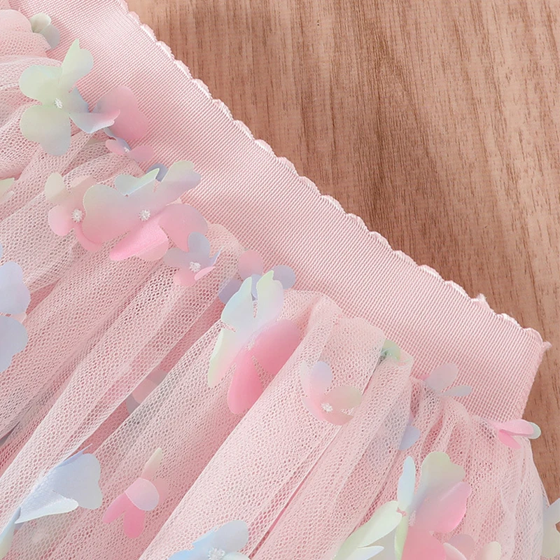 Baby Mädchen Tutu Flauschiger Rock Kleinkind Prinzessin Ballett Tanz Tüll Schmetterling Kinderrock Süßer Mädchen Elastischer Rock Petticoat – Detail 8
