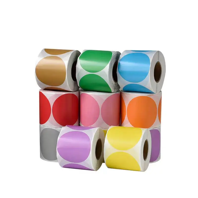 Color three-proof thermal label paper Round self-adhesive label Round sticker Letter sticker 10 20 30 40 50 60 70 100mm sticker