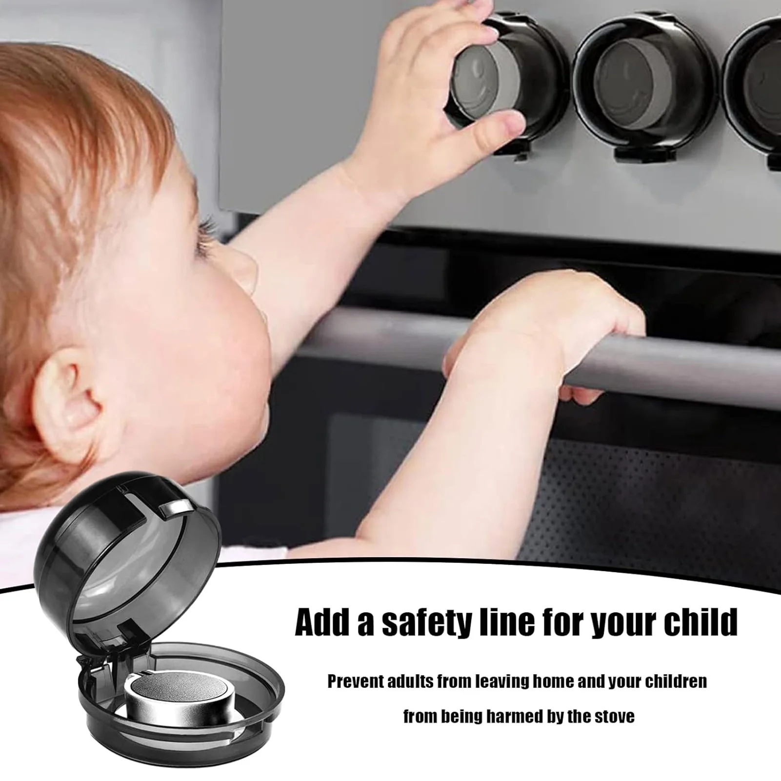 

Childproof Stove Knob Covers 4Pcs High Temperature Resistant Safety Covers for Kids Pets Black or Transparent 6x4 4cm