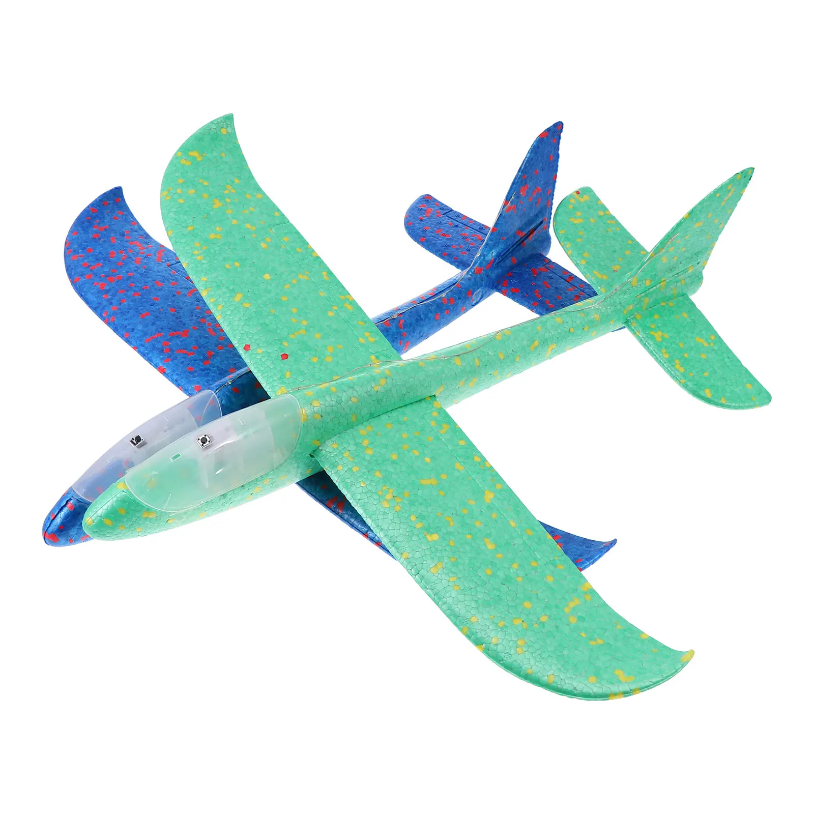 

2pcs Luminous Airplane Toys Foam Flying Outdoor Games Premium Material Sturdy Plastic Kids Gifts Non Remote Control