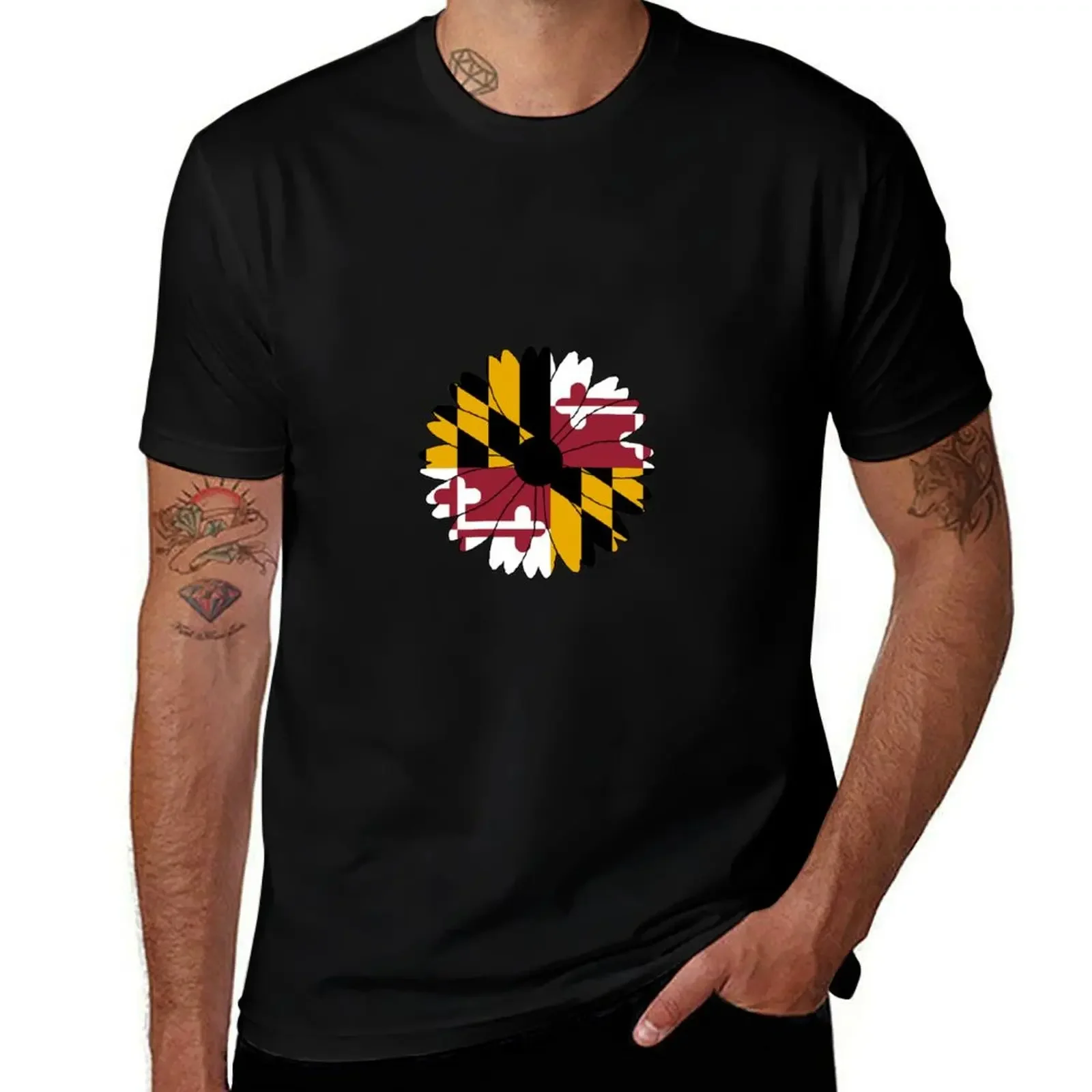 Maryland Black Eyed Susan T-Shirt oversized cheap stuff graphic tee shirt plain black t shirts men