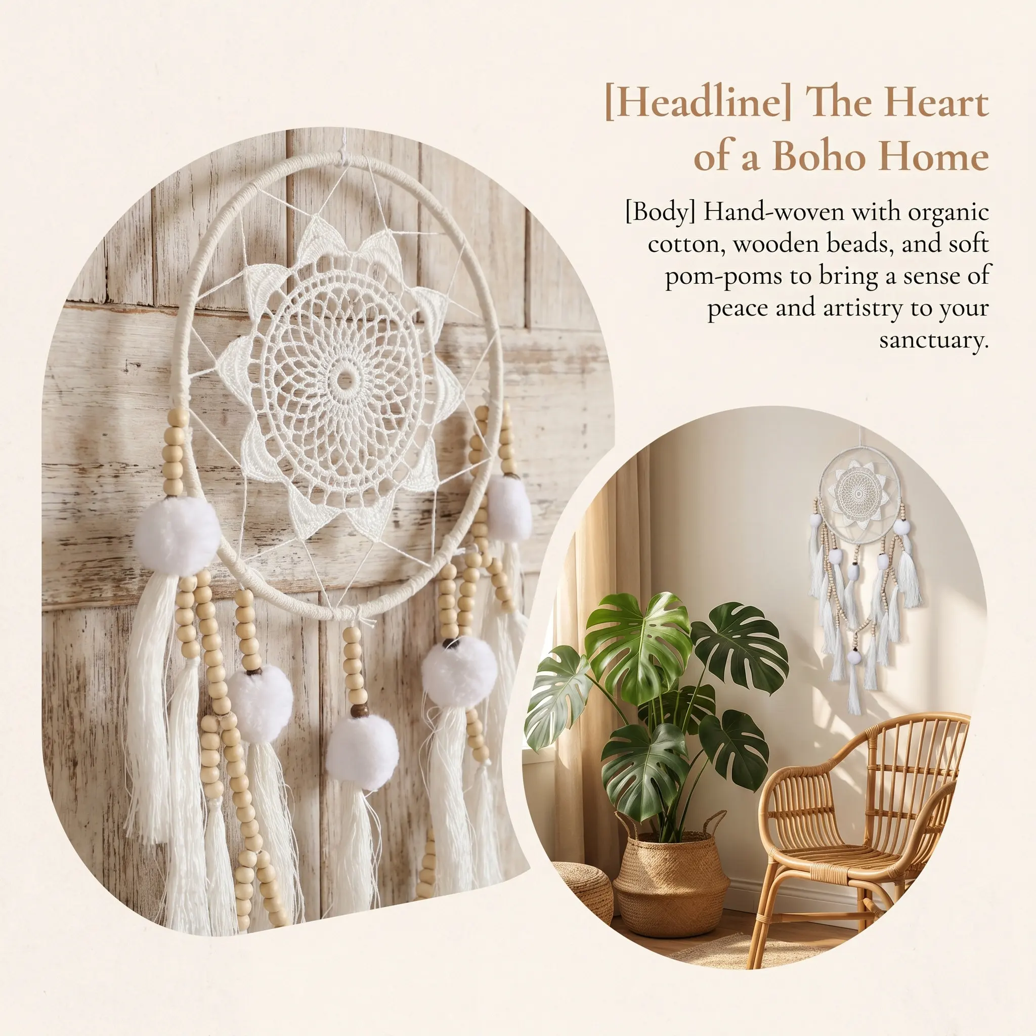 Large White Macrame Dreamcatch - Macrame Wall Hanging ulasan dan harga