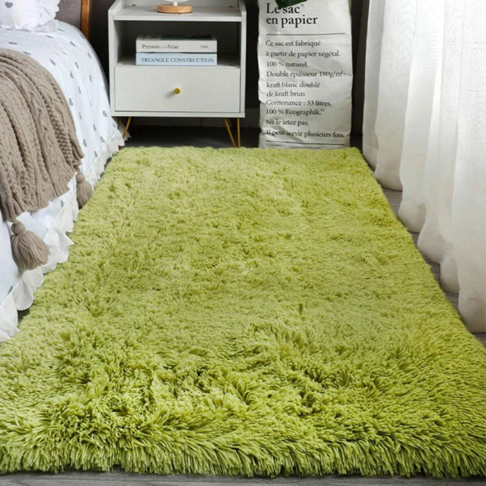 VIKAMA Tie dye gradient long velvet carpet,living room coffee table covered with green carpet,bedroom Nordic ins style floor mat