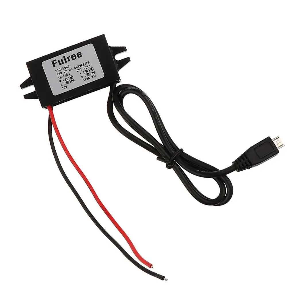 Car Power Converter 12V to 5V USB Module Compact DC Step Down Adapter for Auto Electronic Accessories