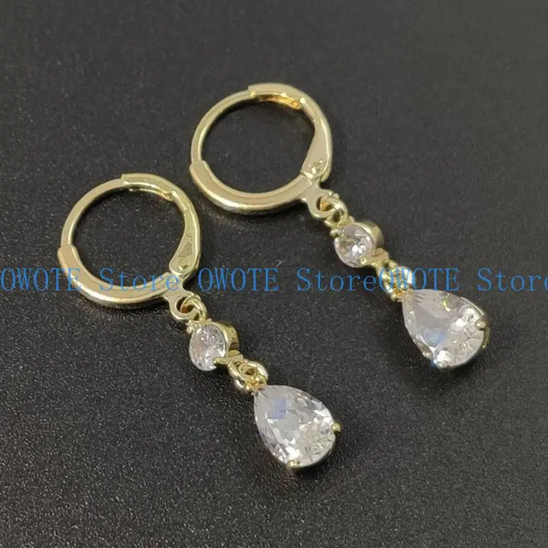 

652F Elegant Dangle Earrings Adornment with Zirconia Drops for Women Perfect for Formal Occasions and Daily Wear
