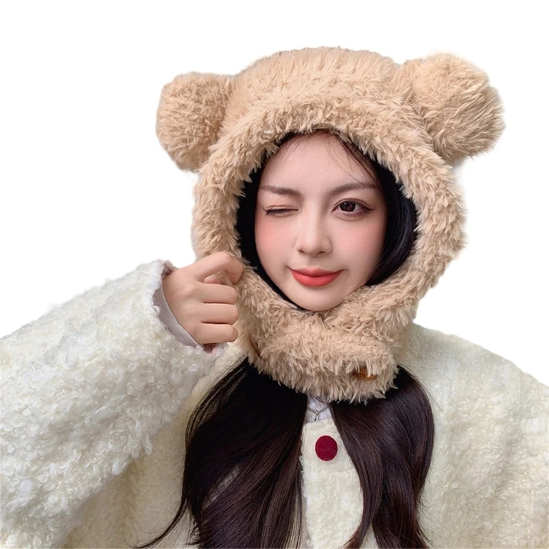 Oversized Bear Hat New Year Winter Party Decorations Festive Stage Shows Furry Ear Oversized Hats Headdress