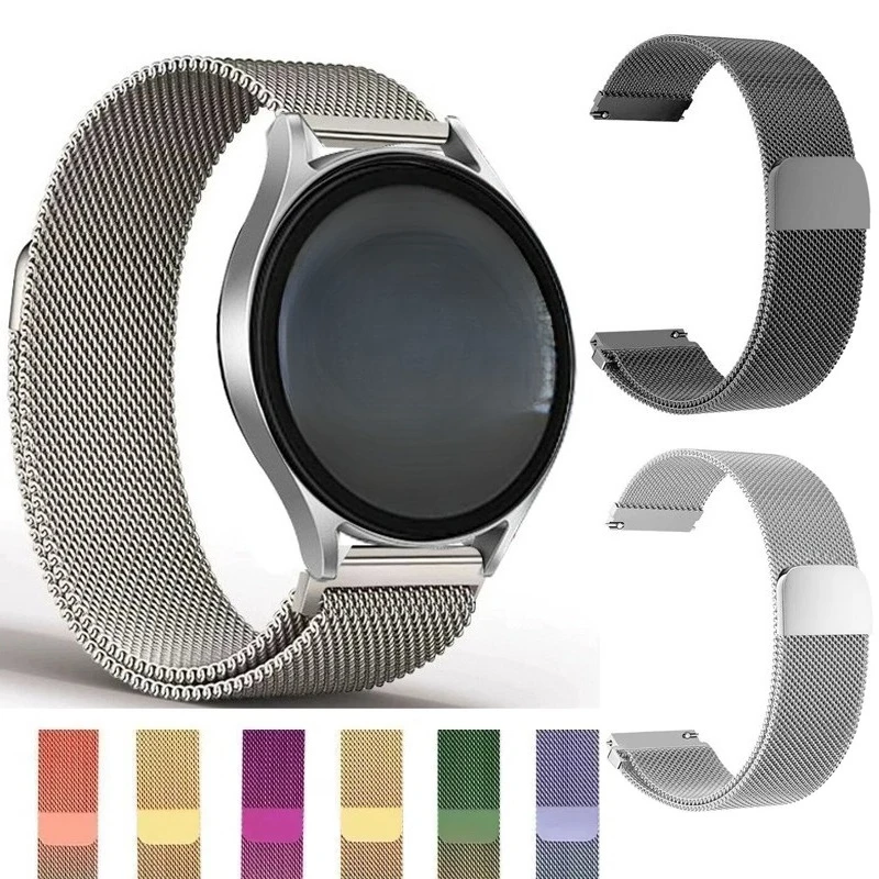 20mm/22mm Magnetic Milanese Strap for Samsung Galaxy Watch 7 6 5 4 40 44mm Stainless Steel Band for Huawei GT 6-5-4-3 Bracelet