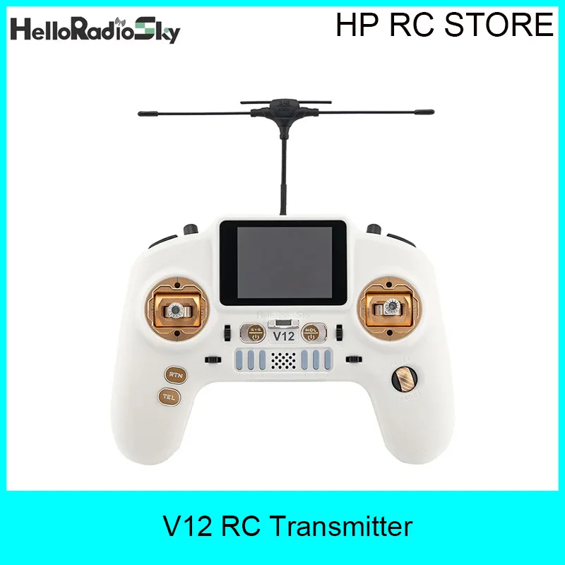 HelloRadio V12 2.4GHz RC Transmitter H7 Open Source Main Control 2.4in Color Screen Remote Controller for EdgeTX FPV Drone
