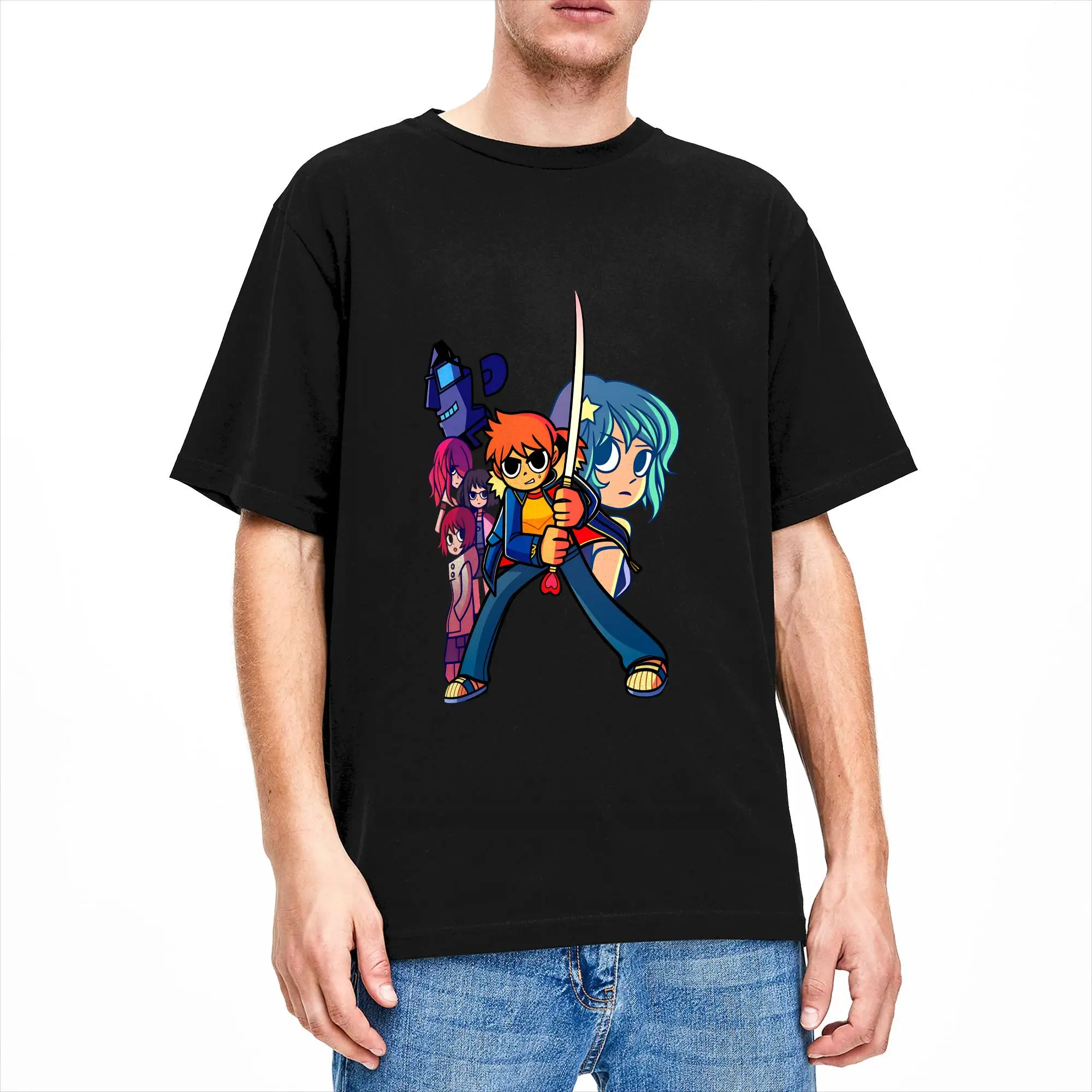 Men T-Shirts Scotts Pilgrim Fashion Cotton Tees Short Sleeve  T Shirts O Neck Clothes Gift Idea