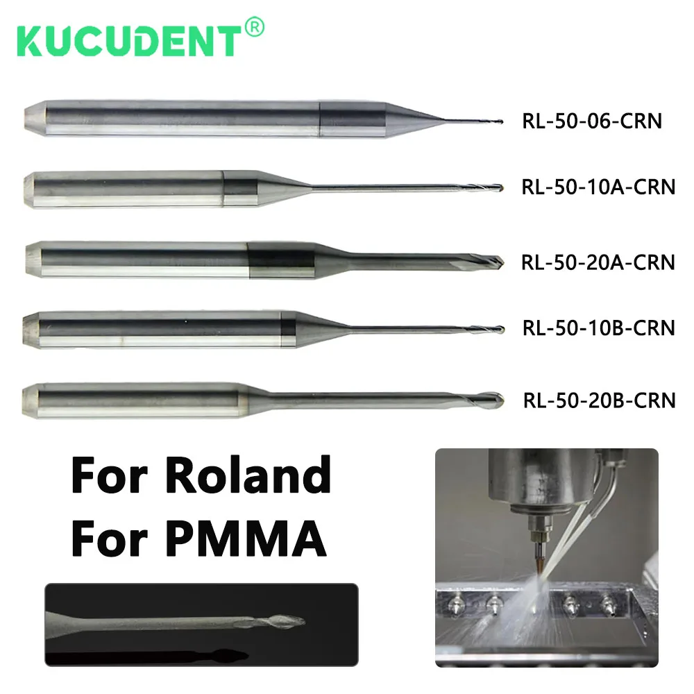 

Dental Grinding Milling Burs 4mm Shank for PMMA 0.6/1.0/2.5mm Professional Cutters CAD/CAM Fits Roland Dentist Lab Tools