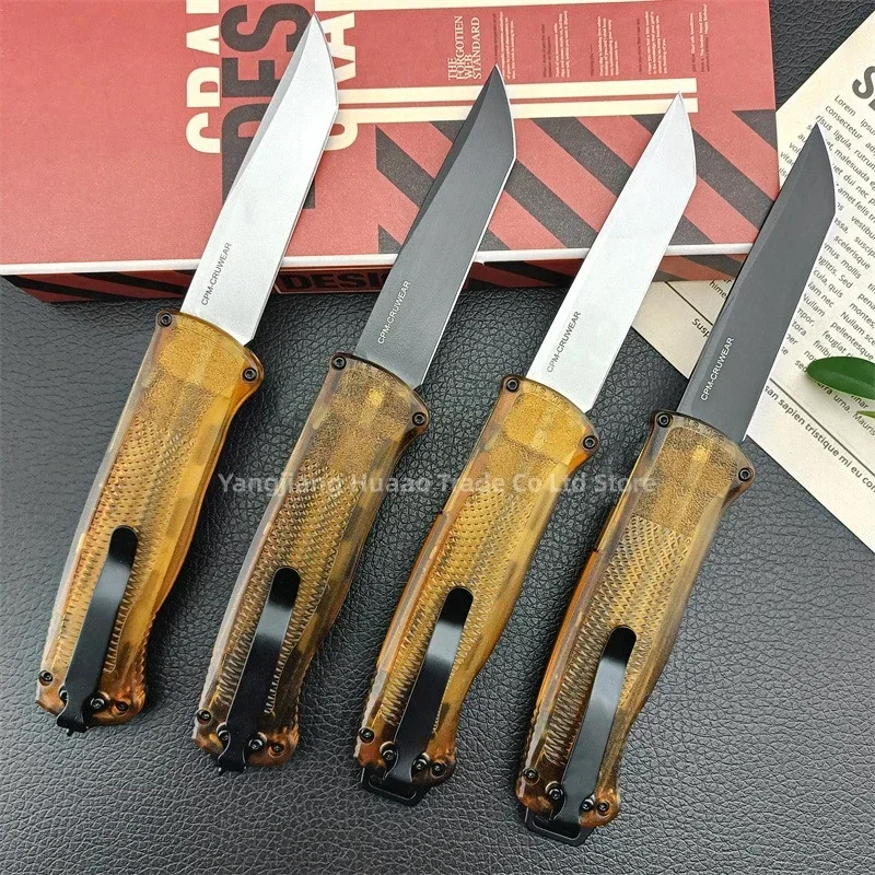 BM 5370 Folding Portable Knife Tanto Blade PEI Handles Outdoor Assisted Open Tactical Camping Survival Pocket EDC Knives