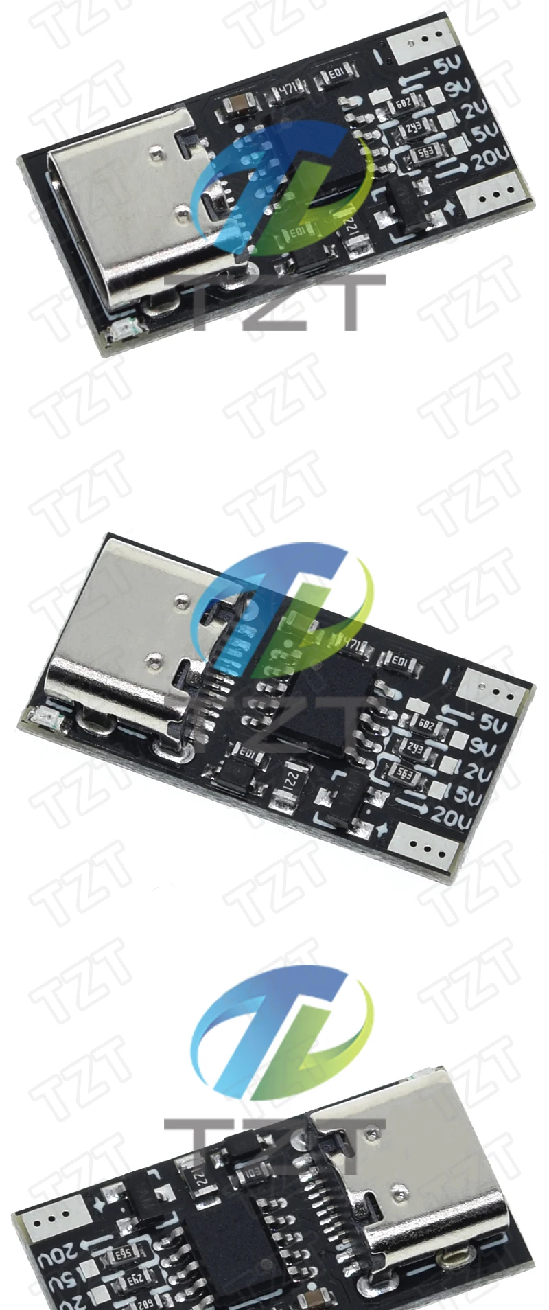 TZT Typ-C PD2.0 PD3.0 Schnelllade-Auslöser-Polling-Detektor USB-Boost-Stromversorgungs-Wechselmodul Ladeplatine 9V 12V 15V 20V – Detail 4