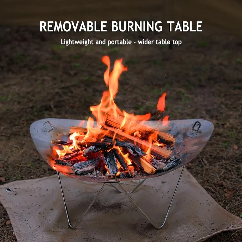 

New Portable Camping Solid Fuel Rack Folding Stove Outdoor Fire Burn Pit Stand Fire Frame Heating Wood Charcoal Stove