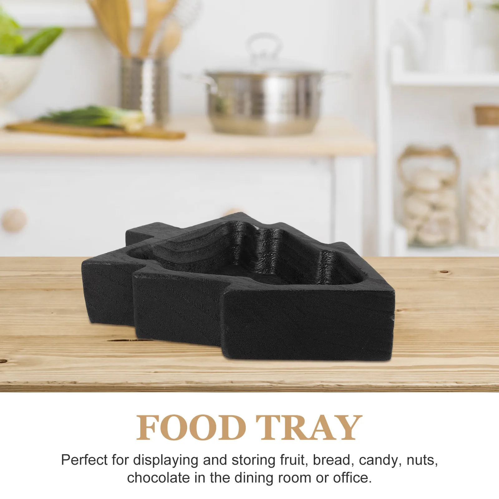 

Christmas Tree Serving Plate Wooden Xmas Tree Shaped Dish Large Capacity Party Snack Tray Candy Plate Creative Dish Tray