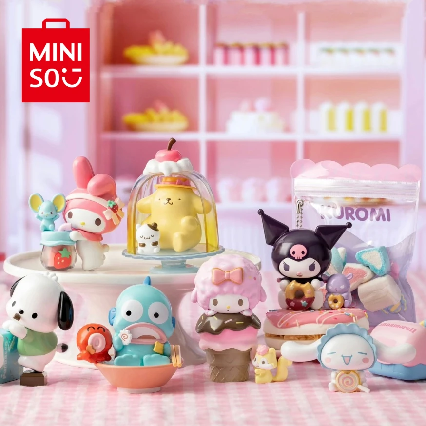 New MINISO Sanrio Colorful Food My Sweet Piano Blind Box Cartoon Kuromi Cute Creative Pochacco Collection Ornaments Toys Gifts