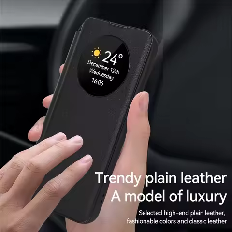 Smart Sleep Wake up Leather Case For Samsung Galaxy S24 Ultra S23 S22 Plus S21FE Intelligent View Window Stand Wallet Flip Cover