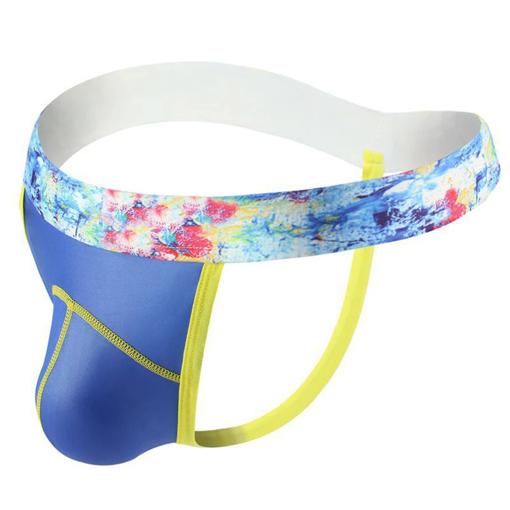 منخفضة الخصر الرجال g-سلسلة الانتفاخ الحقيبة السراويل نمط التعادل صبغ نمط منتظم طول مريحة مثير الملابس الداخلية للرجال