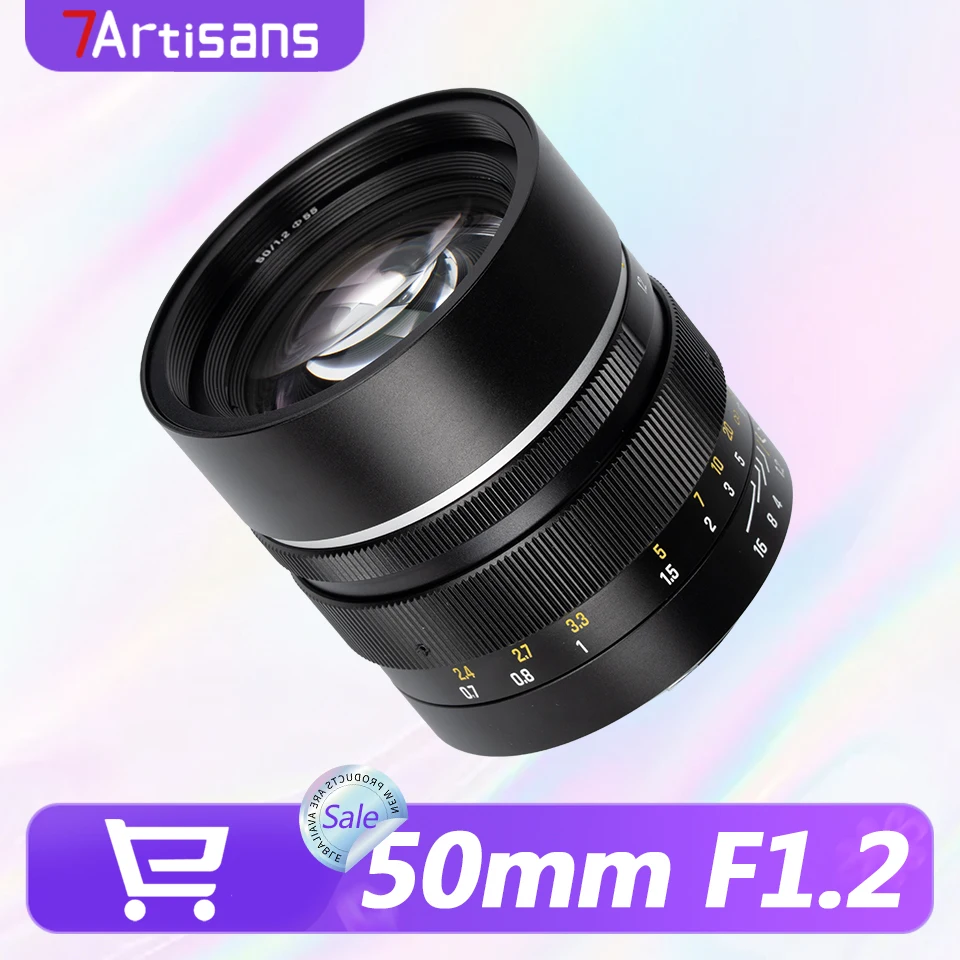 

7artisans MF 50mm F1.2 APS-C Frame Prime Mirrorless Camera Lens for Humanities Photography with Sony E Canon R Fuji X M43-mount