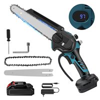 8 Inch Brushless Electric Chain Saw Cordless Woodworking Handheld Pruning Chainsaw Garden Cutting Tools For Makita 18V Battery