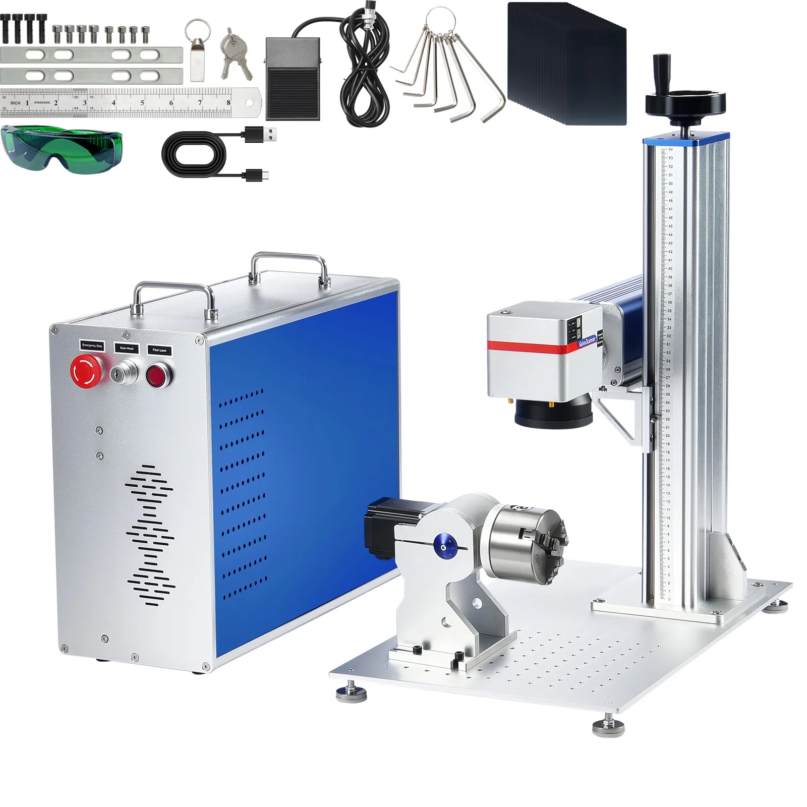 VEVOR Fiber Laser Marking Machine, 100W Compatible with Color Fiber Laser Engraver, 6.9