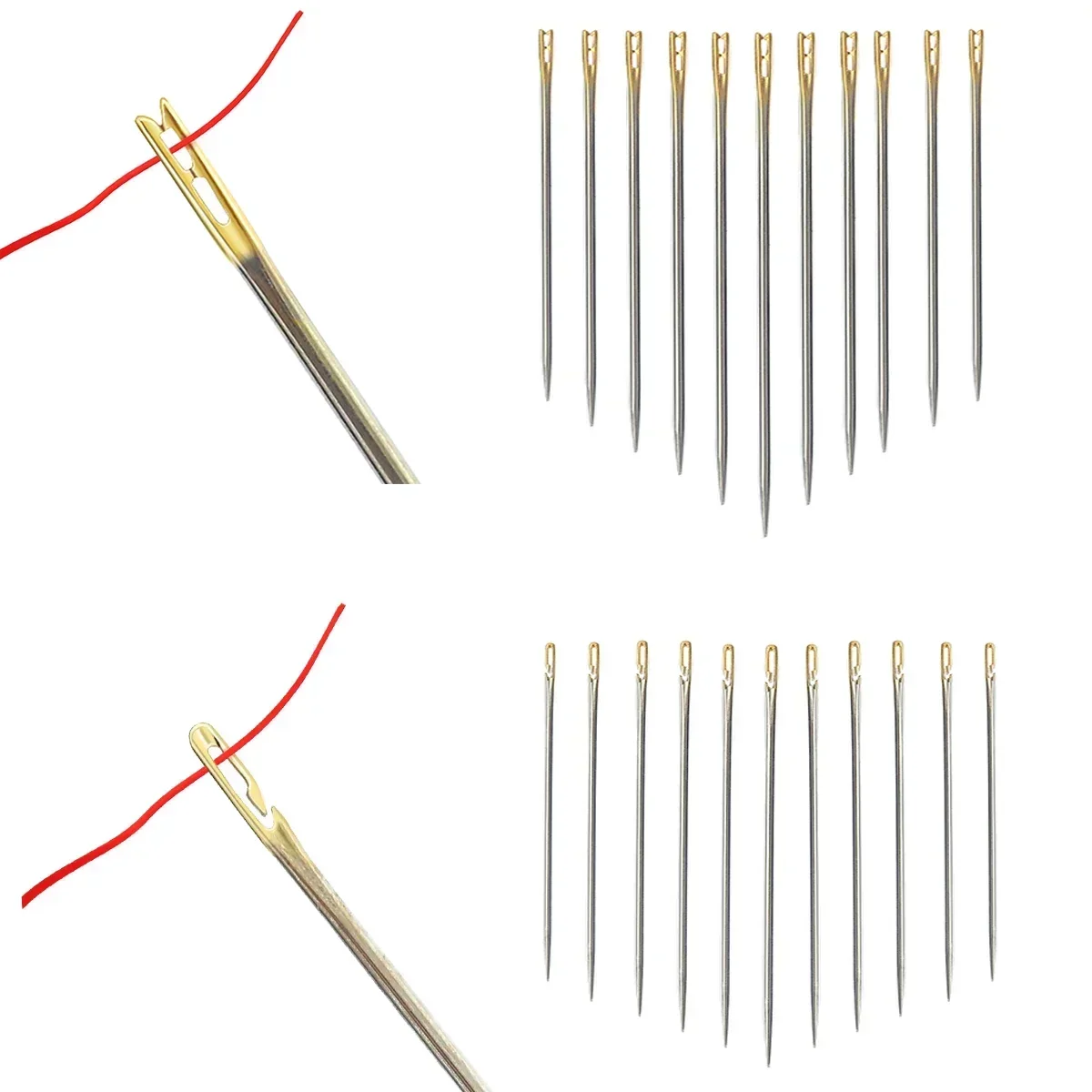 Multisize Blind  Needles Gold Tail Easy To Go Through From Side Hand Sewing Embroidery Tool DIY Needlework Sewing Needles