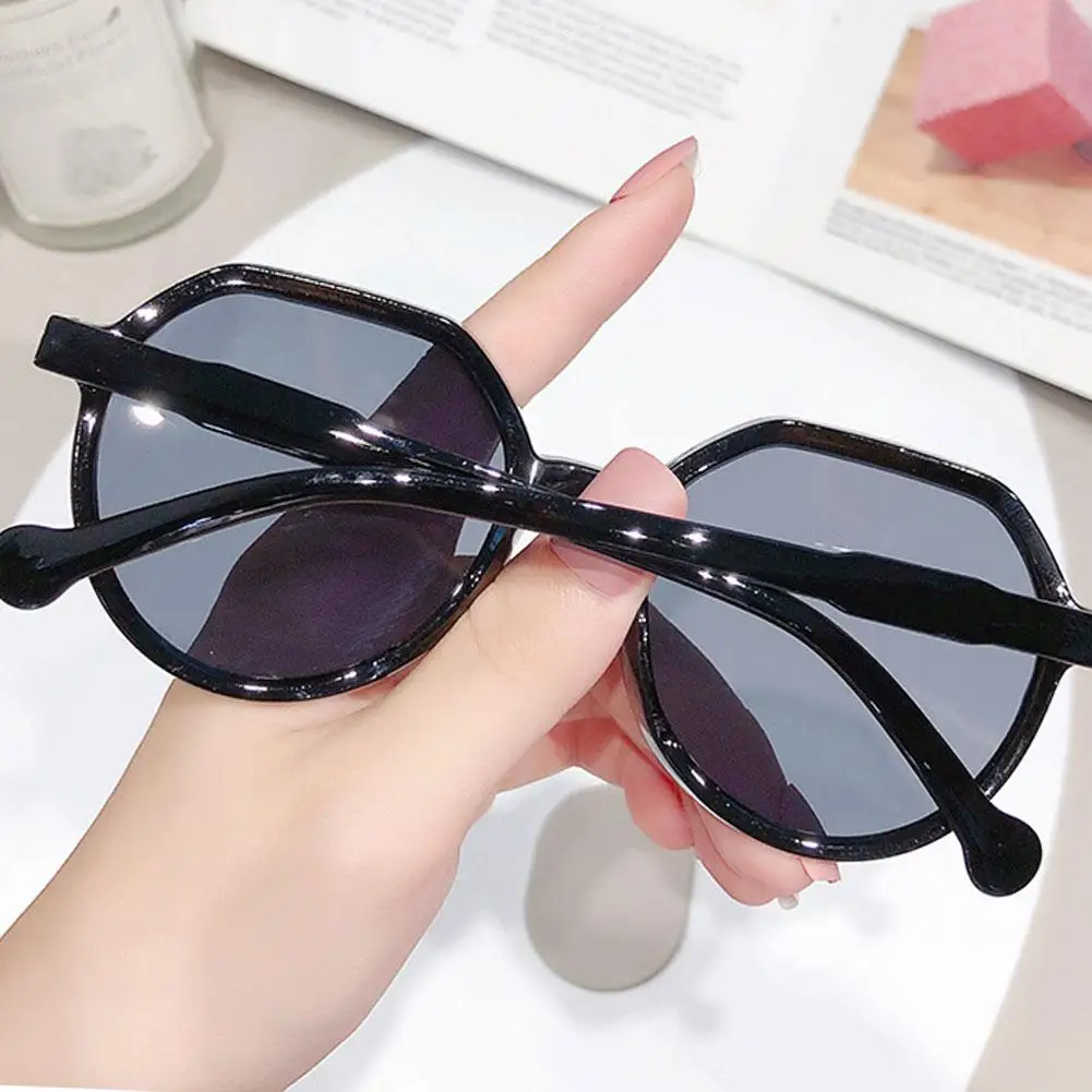 Fashion Ins Candy Color Large Frame Sunglasses Personalized Round Frame Trend Sunglasses Sunshade Anti Glare Riding Sunglasses