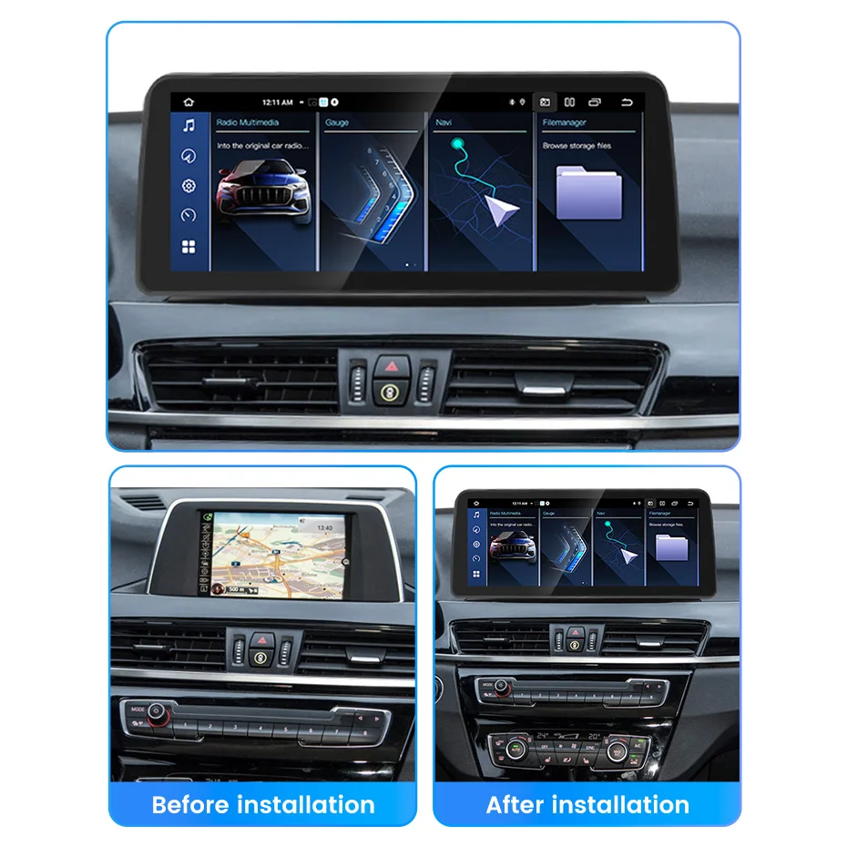 12.3inch Android All in one For BMW X1 F48 X2 F49 2016 2017 NBT Car Radio Multimedia Player Navigation For Carplay Android Auto