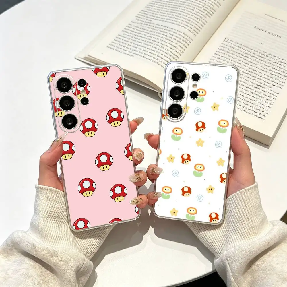 Game Cartoon S-Super-Mario -es Phone Case For Samsung S25,S24,S21,S22,S23,S30,Ultra,S20,Plus,Fe,Lite Transparent Cover